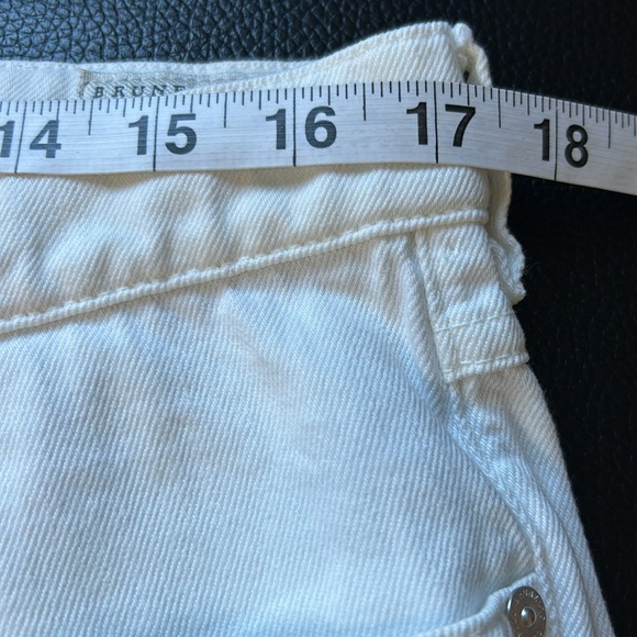 BRUNELLO CUCINELLI Mens Slim Fit Straight Leg Logo Embroidered Jeans White 35x32 - Picture 14 of 16